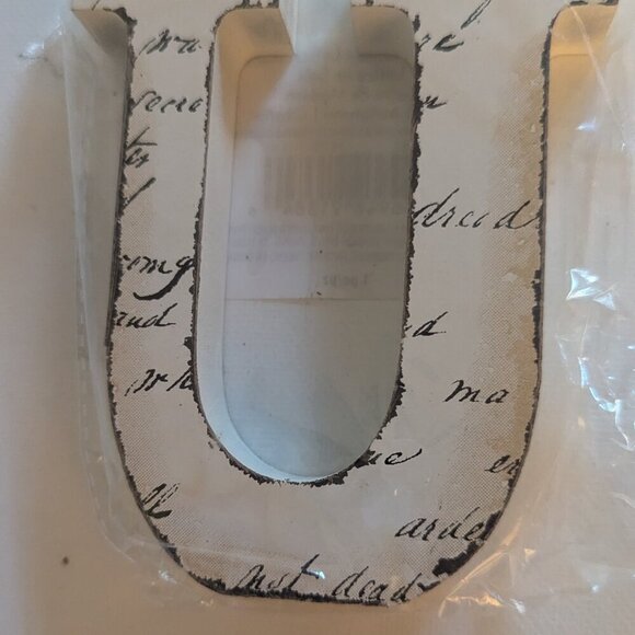 NWT Retro Distressed Small Letter 'U' Sign Script Typeface Michael's Home Decor - Picture 2 of 5